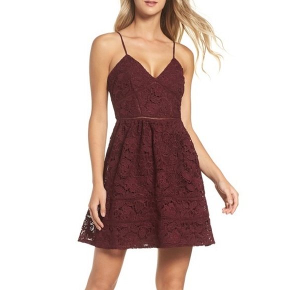 Elle | Skirts | Elle Red Lace Pencil Skirt With Elastic Waistband